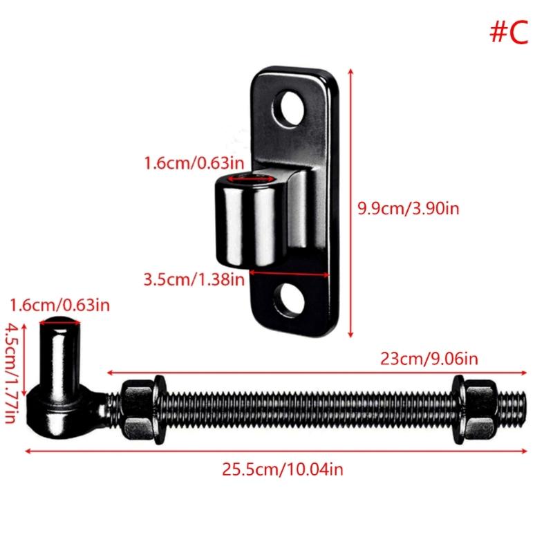 Set of 2 Portable Sturdy 6/8/10Inch Stainless Steel J Bolts Hinges for Wood and Metal Gate Ideal for Outdoor Use