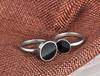 JeeMango Trendy OL Style Anniversary Ring For Women Girls 10/12mm Black Acrylic Stone 316L Stainless Steel Rings Jewlery R19048