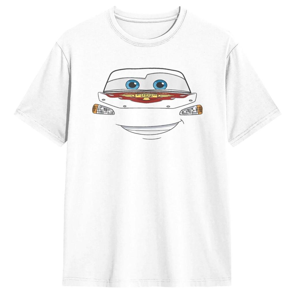 Cars Halloween Lightning McQueen Big Face T Shirt Man Y2K Pure Cotton T-Shirts Summer O-Neck Tee Shirt Oversized Clothes