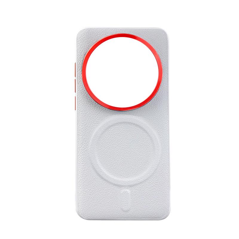 

Элегантный магнитный кожаный чехол для Xiaomi 15Ultra с металлическим кольцом для объектива Xiaomi 15 Ultra