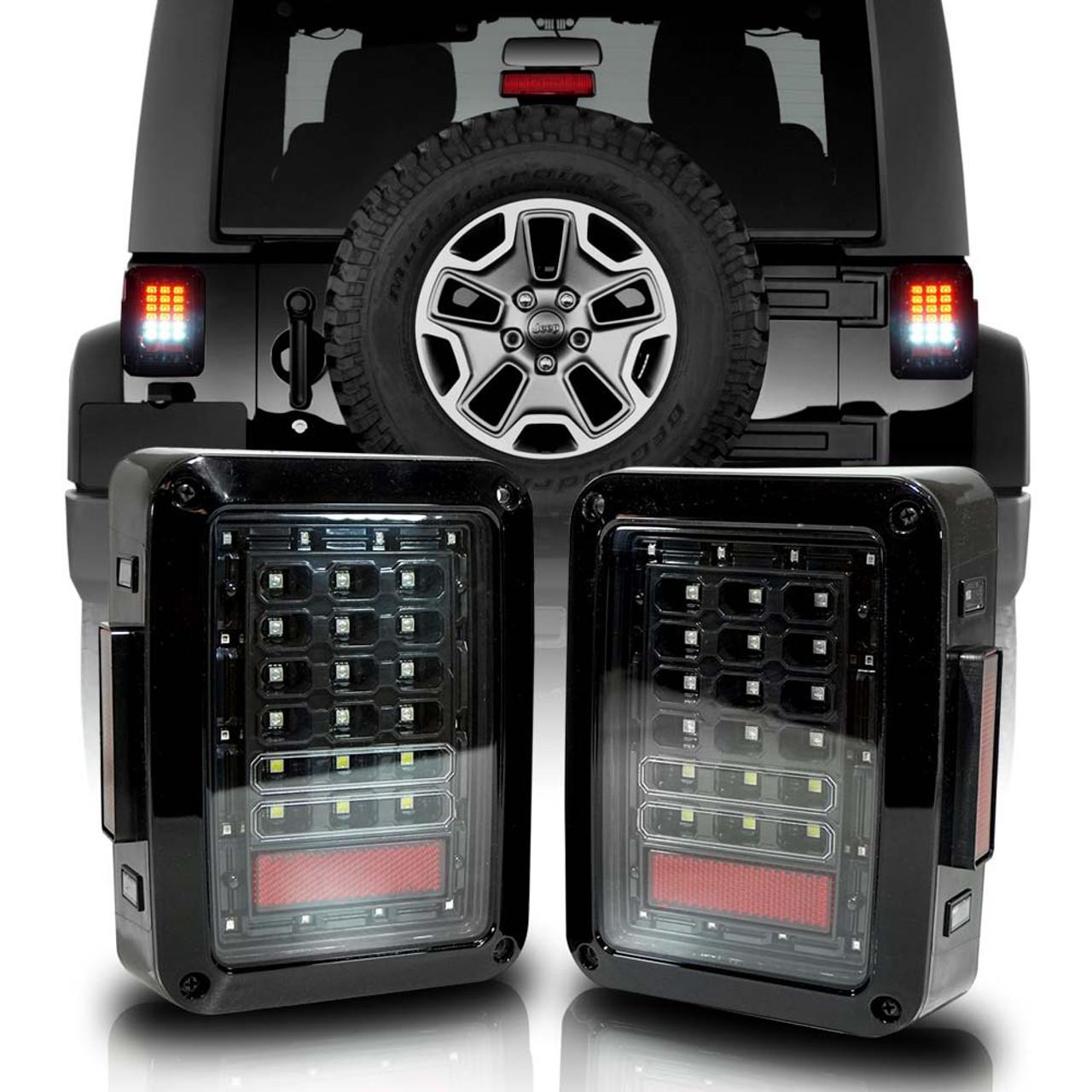 

Горячая распродажа новых продуктовJEEPWrangler МодификацияLEDАвтомобильные фары07-17годJKWrangler для европейской и американской версии Задний фонарь European Style Blackened