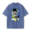 Bachira Meguru Graphic Washed T Shirt Anime BLUE LOCK Vintage Tee Men Washed Manga Tshirts Harajuku Male Casual Cotton T-shirt