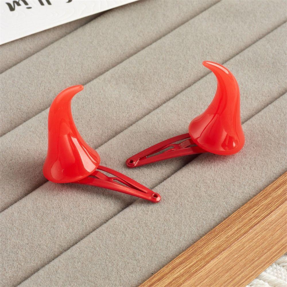 Dress Up Halloween Headwear Barrettes Cosplay Costume Hairpin Devil Horns Hair Clip  Party Props