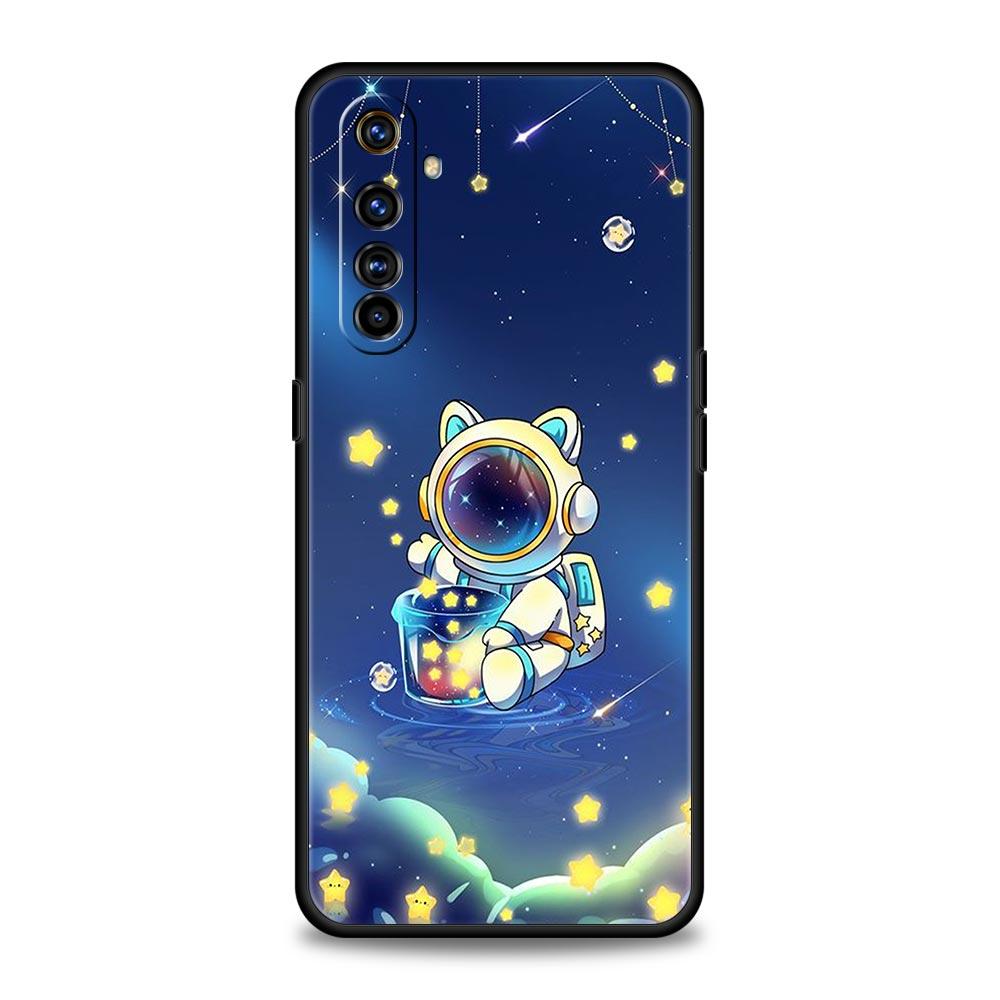 For Realme 10 9 8 5G 7 6 GT2 Pro Plus 9i 8i C21 C11 C25 C35 Soft Cute Cartoon Astronaut Phone Case For Realme GT Neo 2 3T Cover