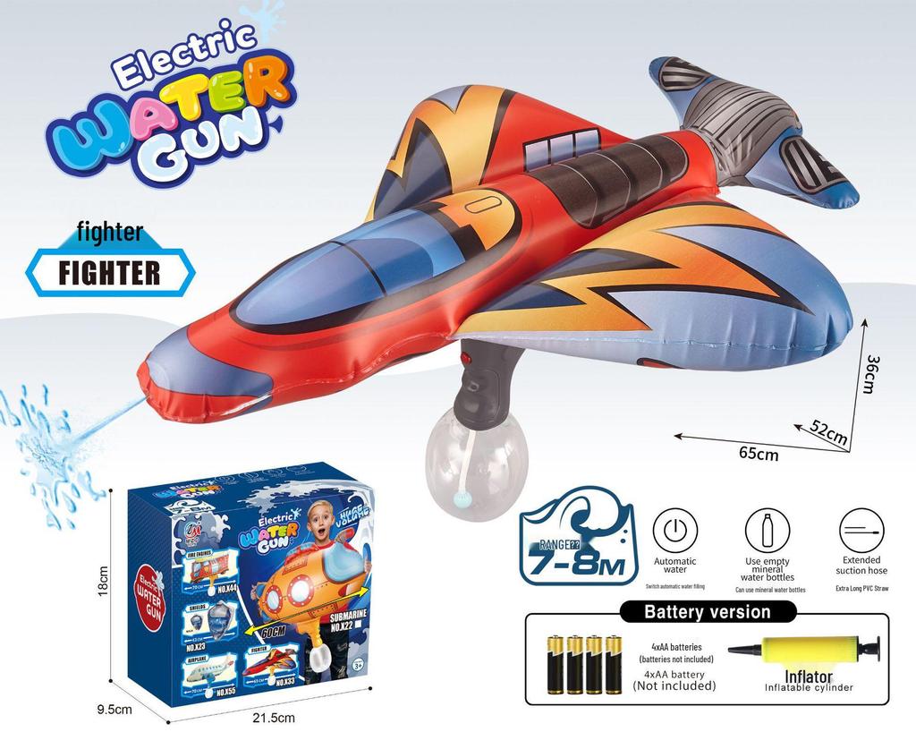 Inflatable Submarine Water Gun for Kids - Electric Continuous Spray Toy