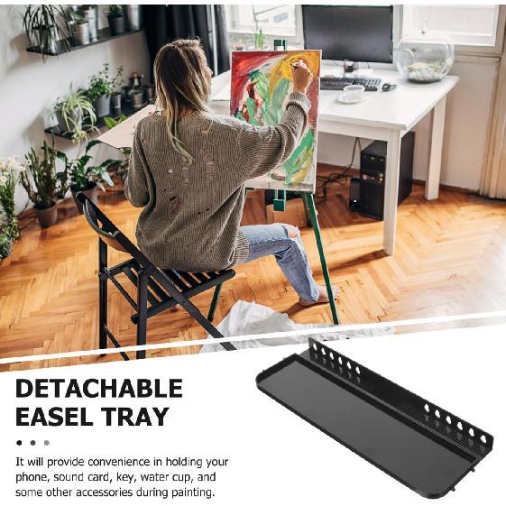 Detachable Easel Tray Attachment Replacement Plastic Paints Tray for Easel Versatile Easel Tray Shelf for Artists Easy to Install and Remove for
