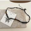Ethnic retro beaded butterfly necklace women's new chinoiserie vintage accessories ins hip hop cool
