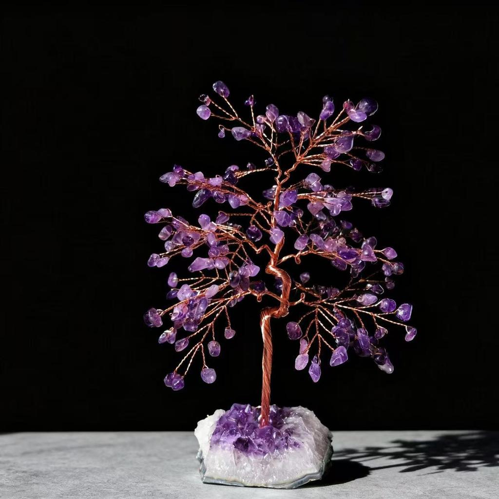 Amethyst Tree on Cluster Base - Ornament & Home Decoration Gift