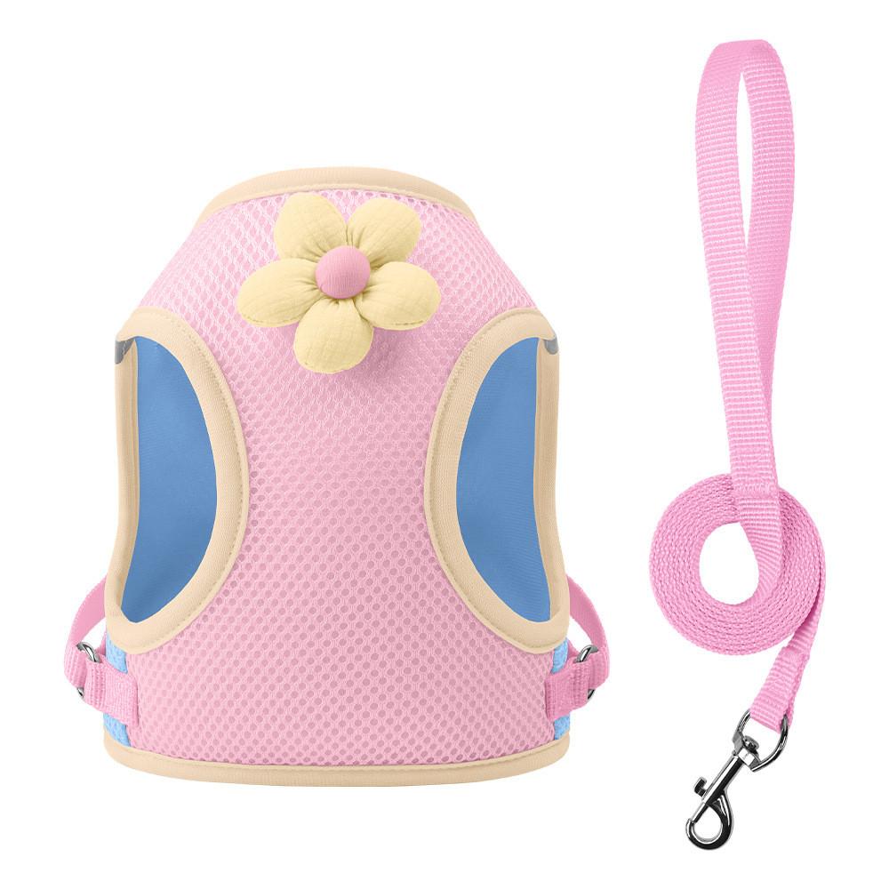 

Teddy Bichon Pet Harness Made Of Breathable Fabric For Comfortable Walks And Control XS розовый