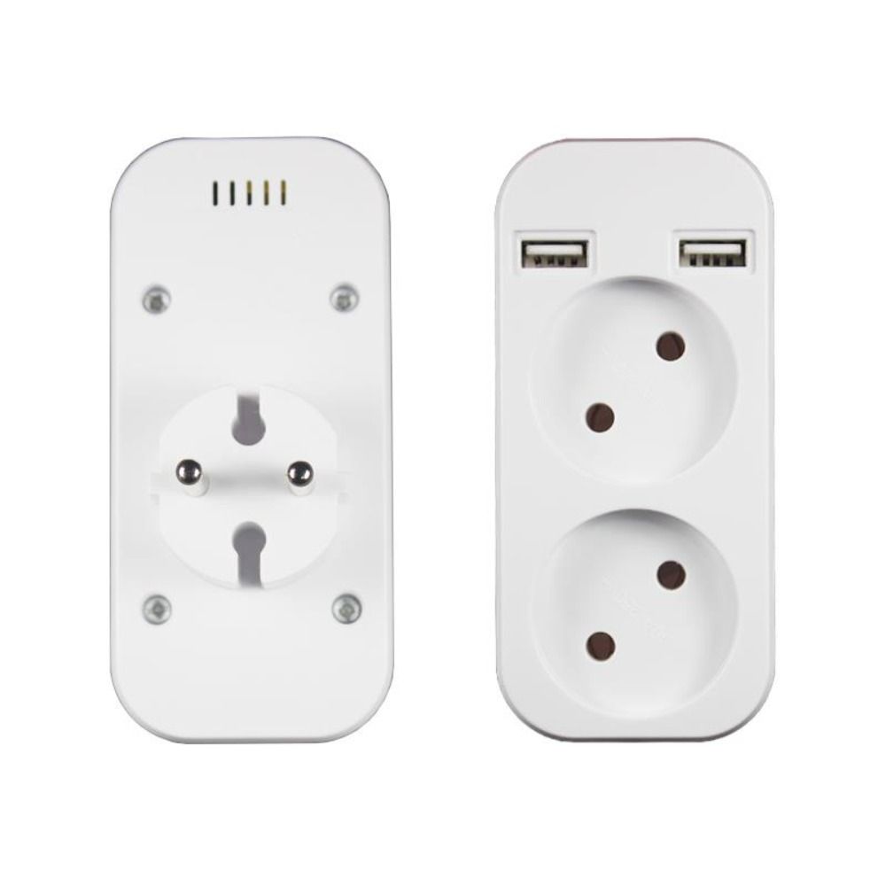 

Dual One Conversion Two-Position European Style With 2 USB Port Socket Plug Adapter Power Adapter белый