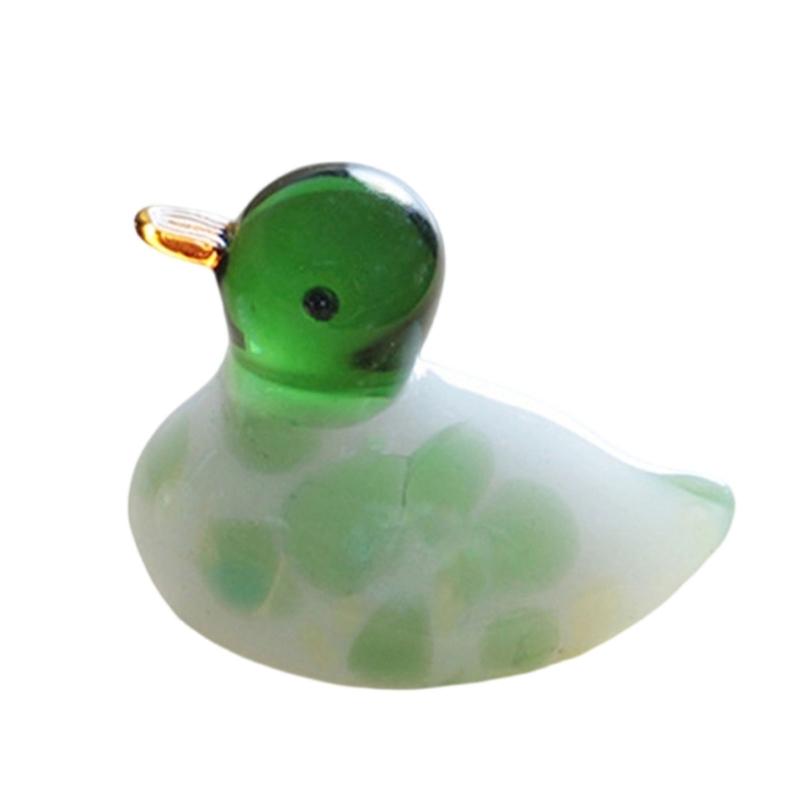 Collectible Art Glass Miniature Glass Duck Figure Animal Miniature Figurines Table Ornaments Handmade Duck Statue