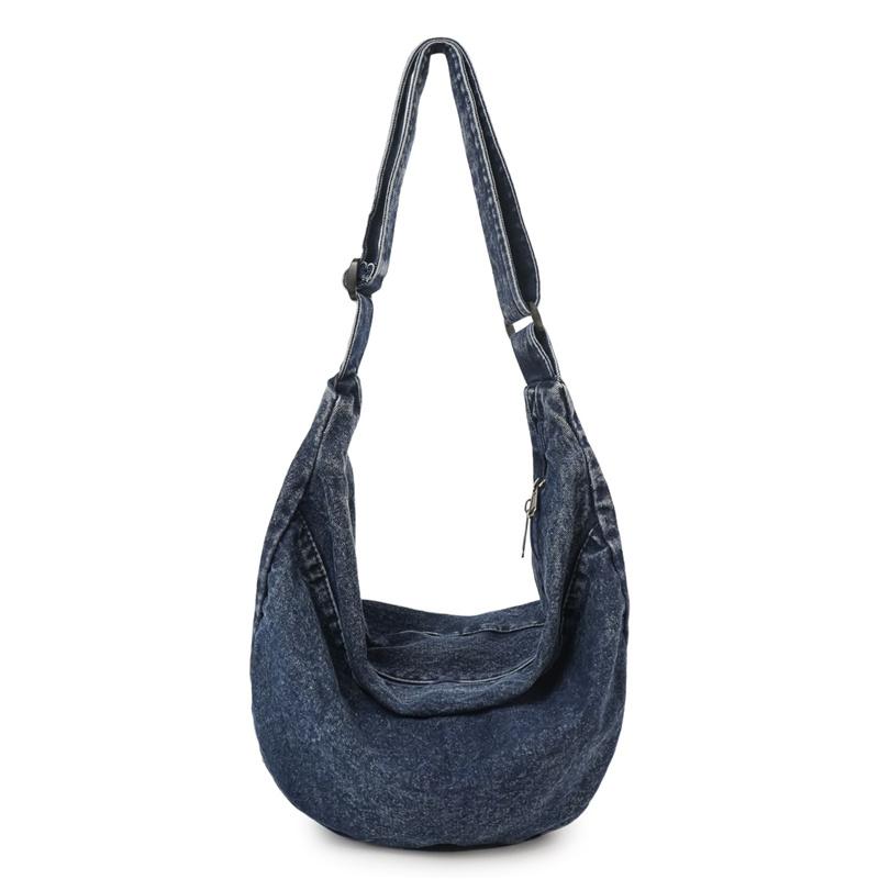 

Crossbody Bag Women s Bag Large Capacity Shoulder Bag Commuter Denim Bag темно-синього кольору