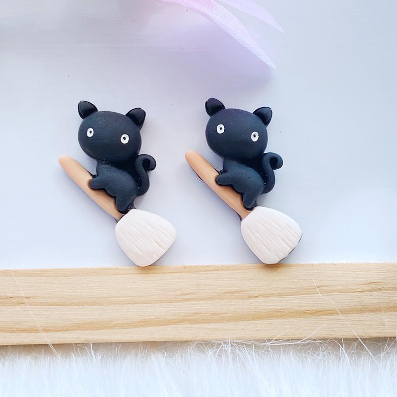 14Pcs New Cute Halloween Animals Flat Back Resin Cabochons Scrapbooking DIY Jewelry Craft Decoration Accessorie Q79