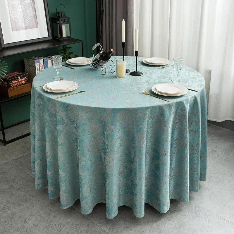 Jingyue Pet Unisex Round Hotel Patterned Tablecloth 300Cm Round Table Restaurant Restaurant Table Cloth Oil Proof Table Mat For Dining Tables