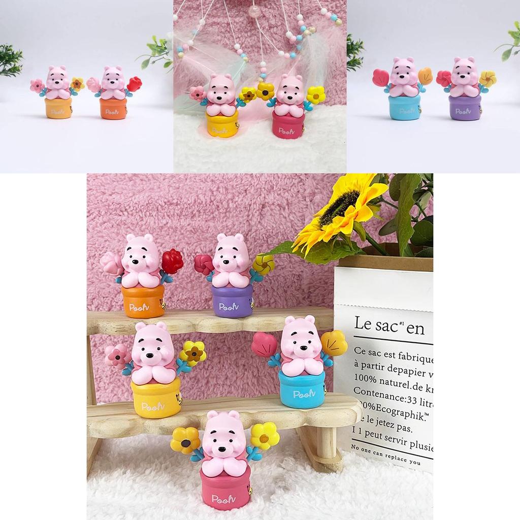 Adorable Winnie The Pooh Bear Creative Flower Pot Figurine Decorative Toy Model