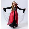 Halloween Vampire Queen Costume Women Gothic Party Dress Vintage Royal Outfit Cosplay