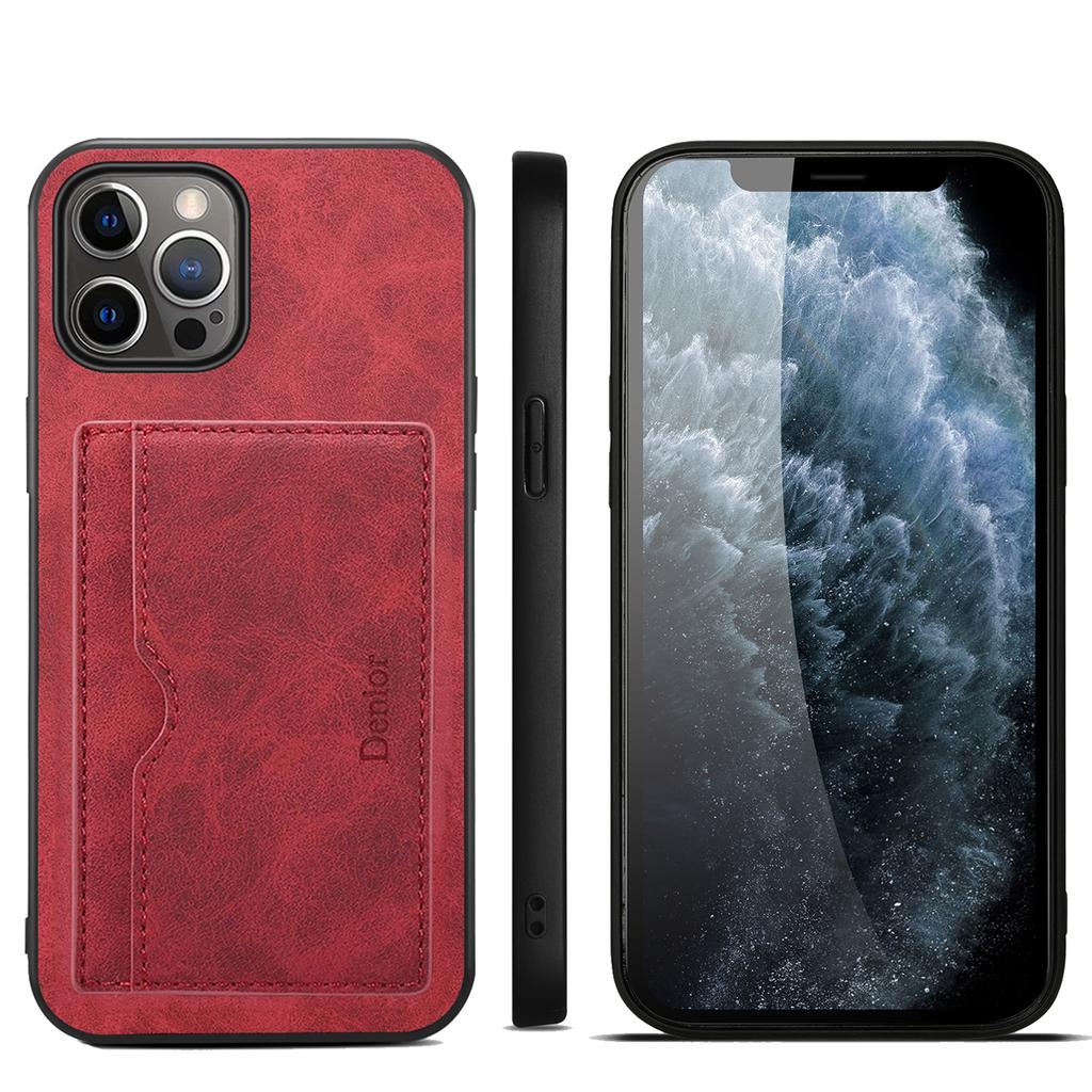 Denior Applicable iPhone15ProMax Mobile Phone Case Apple 14Pro Bracket Card 13 Anti-drop Leather Case 12