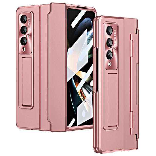 

Чохол для Samsung Galaxy Z Fold 4 з вирівнювальною петлею і підставкою для Galaxy Z Fold 4 3 із скляною плівкою для переднього екрана Case рожевий