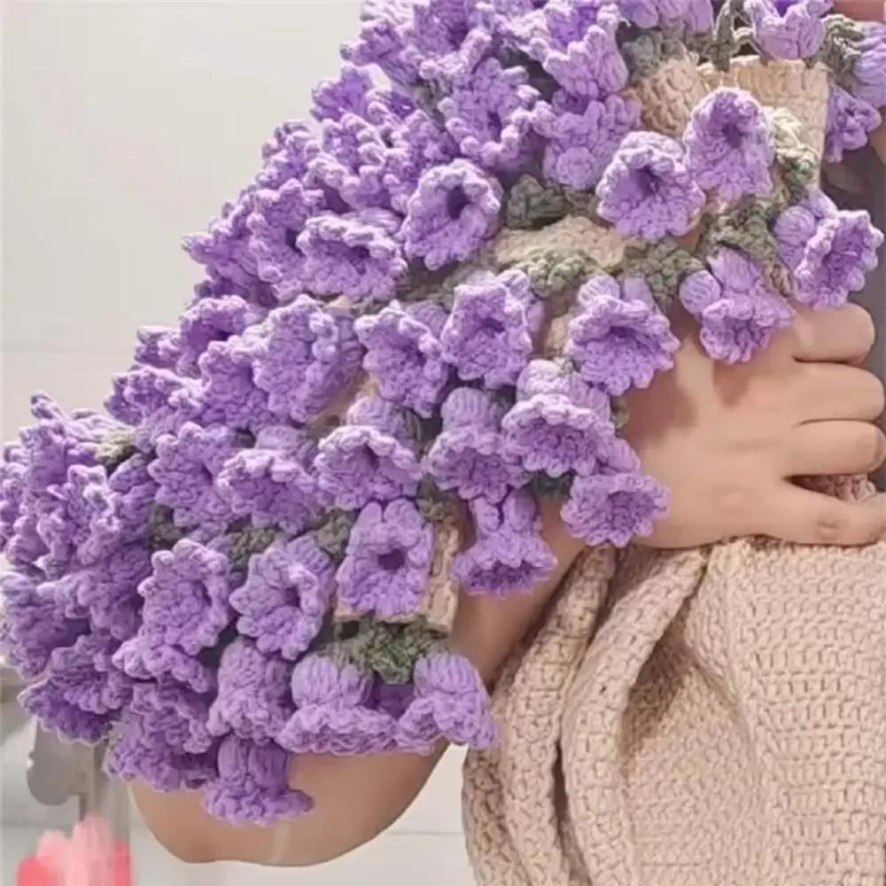 New 60cm Flower Bouquet Blanket Finished Product Crocheted Sunflower Blanket Lily of The Valley Bouquet Blankets Gifts