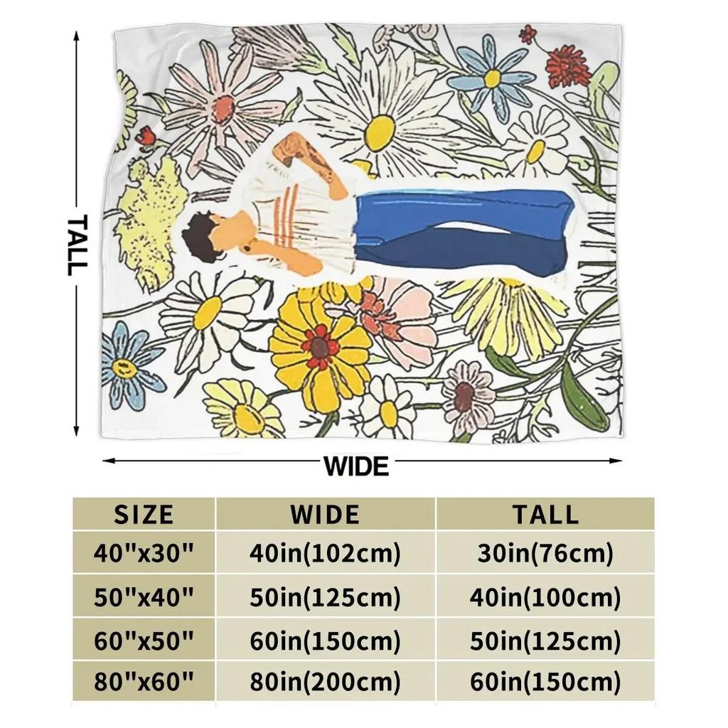 Flower Harry-art Blanket Soft Warm Flannel Throw Blanket Cover for Bed Living Room Picnic Travel Home Couch