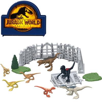 Mattel Jurassic World New Dominators Minifigure Set with Storage Case 4 and HJB15 [Dinosaur Toy] [Ages Up]