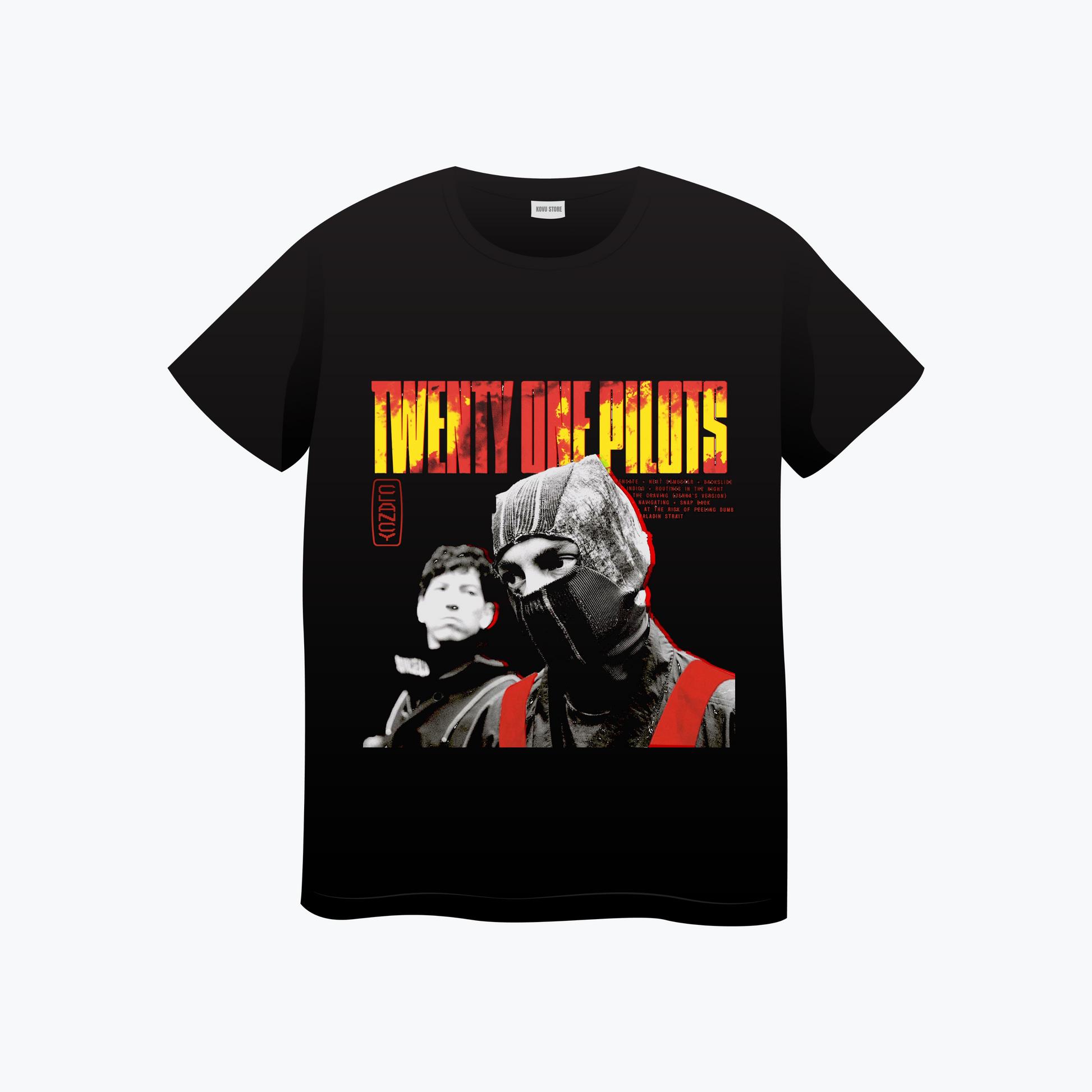 

НОВЫЕ мужские футболки Twenty One Pilots Хип-хоп Уличные футболки Американский принт Круглый вырез Мотоциклетные Свободные Повседневные Унисекс Топ Футболка 4XL