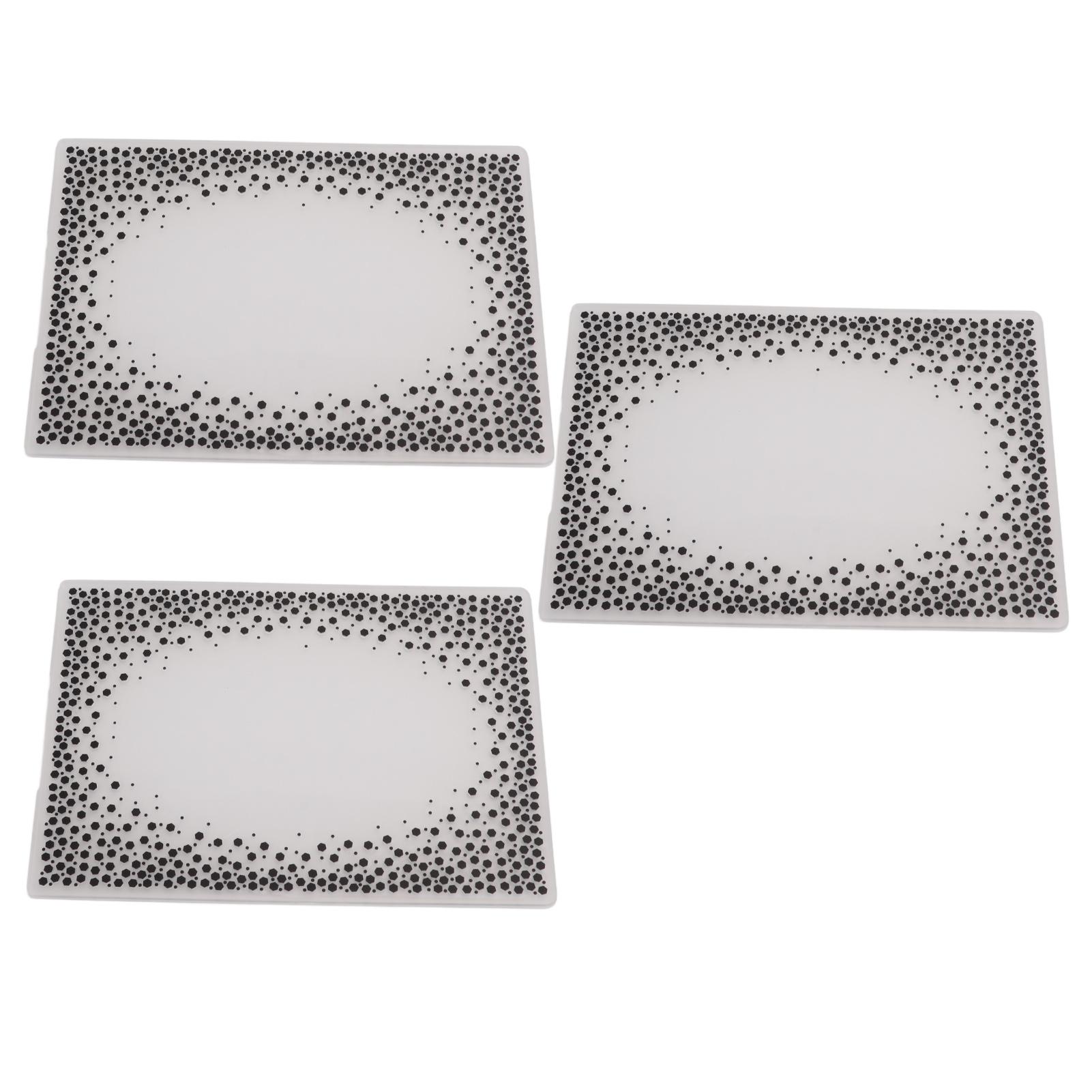 

3 шт. Папки для тиснения Пластиковый материал Вогнуто-выпуклые текстурные шаблоны для DIY приглашений Бумага