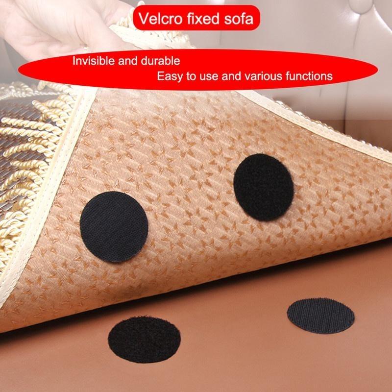 10 Stück starke selbstklebende Befestigungspunkte, Aufkleber, selbstklebendes Klettband für Bettlaken, Sofa, Matte, Teppich, Anti-Rutsch-Matte
