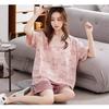GMXIA Cute Panda Pajamas for Women In Summer, Short Sleeves and Shorts, Large-sized and Thin Summer Casual Home Wear Set