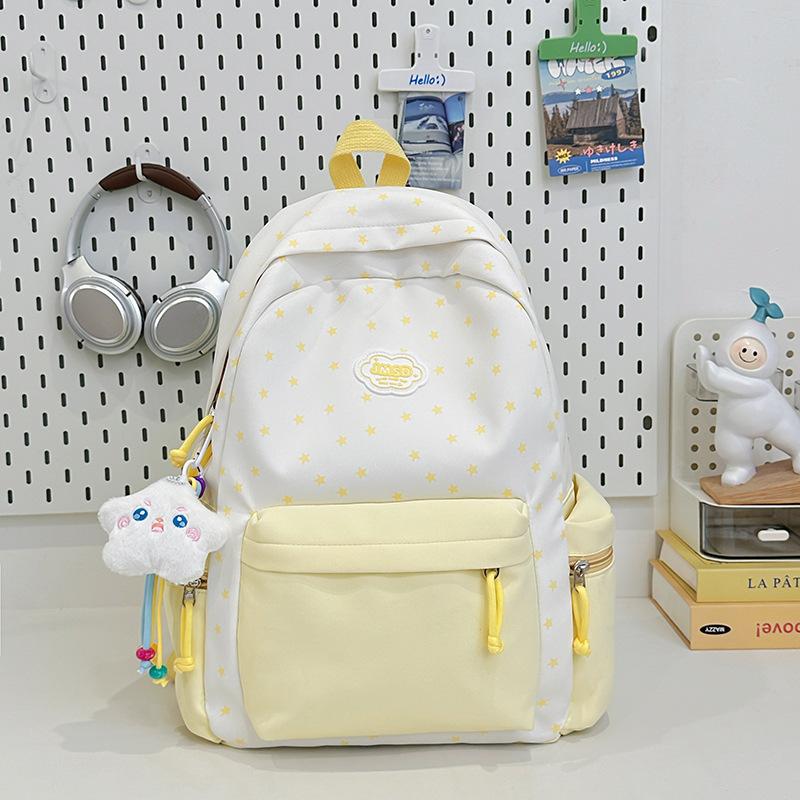 New Small and Fresh Backpack, Junior High School Student Schoolbag, Women's Versatile Contrasting Color Casual Backpack, Large-capacity Backpack.