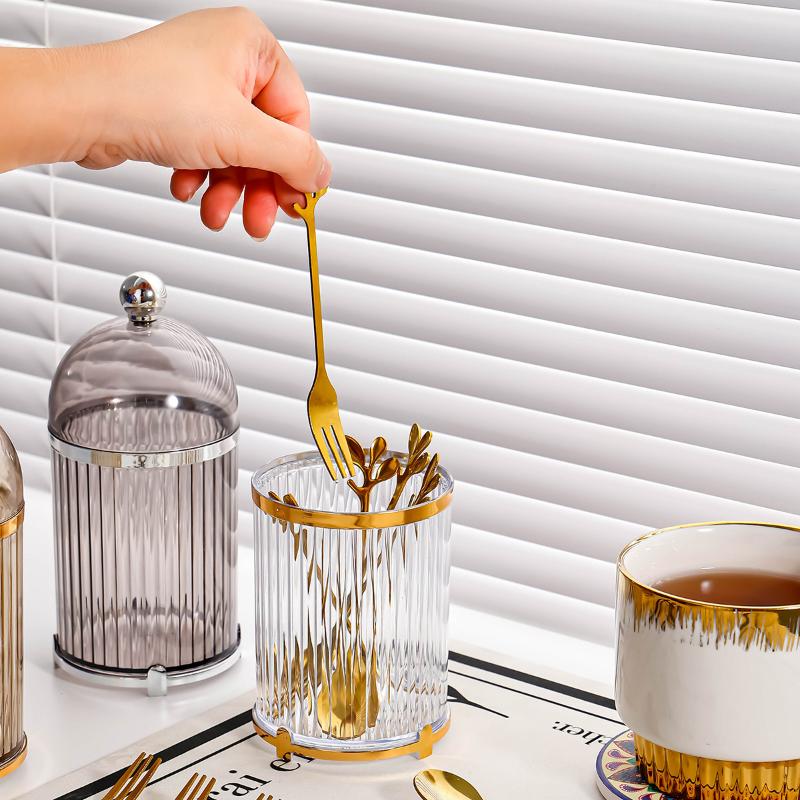 Kaffesked Dessertgaffel Hållare Hushållsredskap Bestickorganisatör Livsmedelsförvaringsburk För Centerpiece