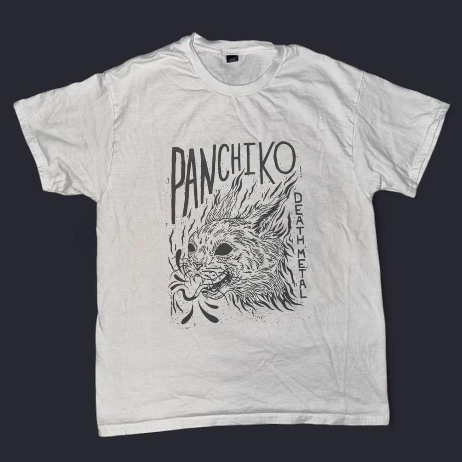 Panchiko Deathmetal Graphic Tee, 90s Alt Rock Band Cotton Shirt 2XL