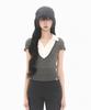 Mileko Layered Collar T Grey