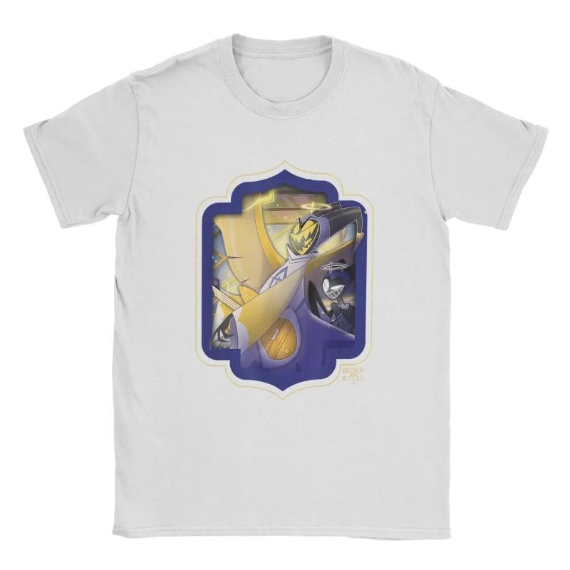Herren Hazbin T-Shirt Hotels Adam Casual 100% Baumwoll-Tees Kurzarm Anime Actionfigur Cartoon T-Shirts O-Ausschnitt Kleidung Shirts