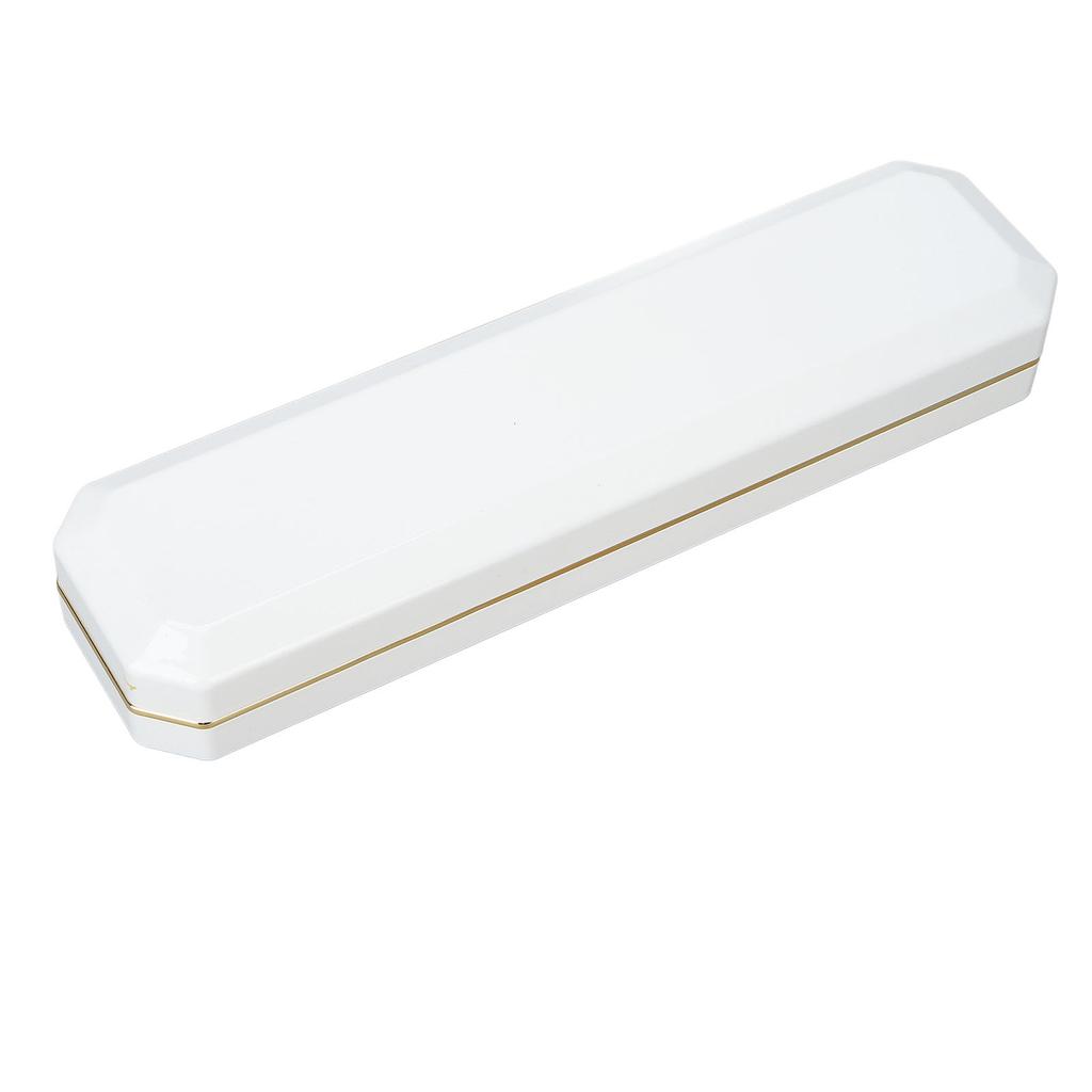 LED Lighted Jewelry Gift Box Rings Bracelet Tray Display Storage Case for Proposal Engagement WeddingWhite