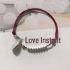 Benmingnian Red Rope Bracelet with Silver Bead & Bell Pendant - Women's Hand-Woven Anklet for Peace and Fortune