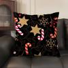 Christmas Tree Bells Snowman Pillow Case Sofa Living Room Bedroom Double-Sided Printing Square Cushion Nap Time Cushion Cover