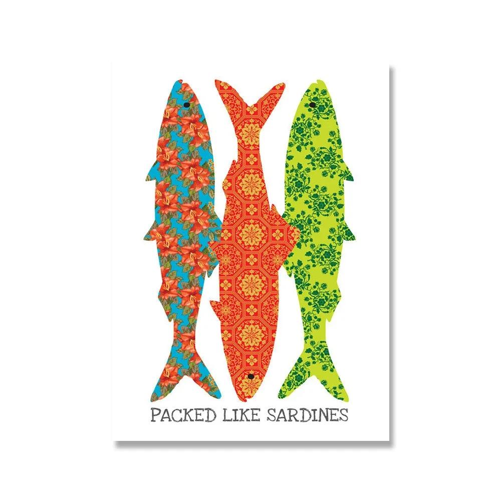 Retro Ice Cream Canvas Art Painting Modern Kitchen Room Decor Posters And Prints Tea Time Fishes Foods Wall Pictures For Kids