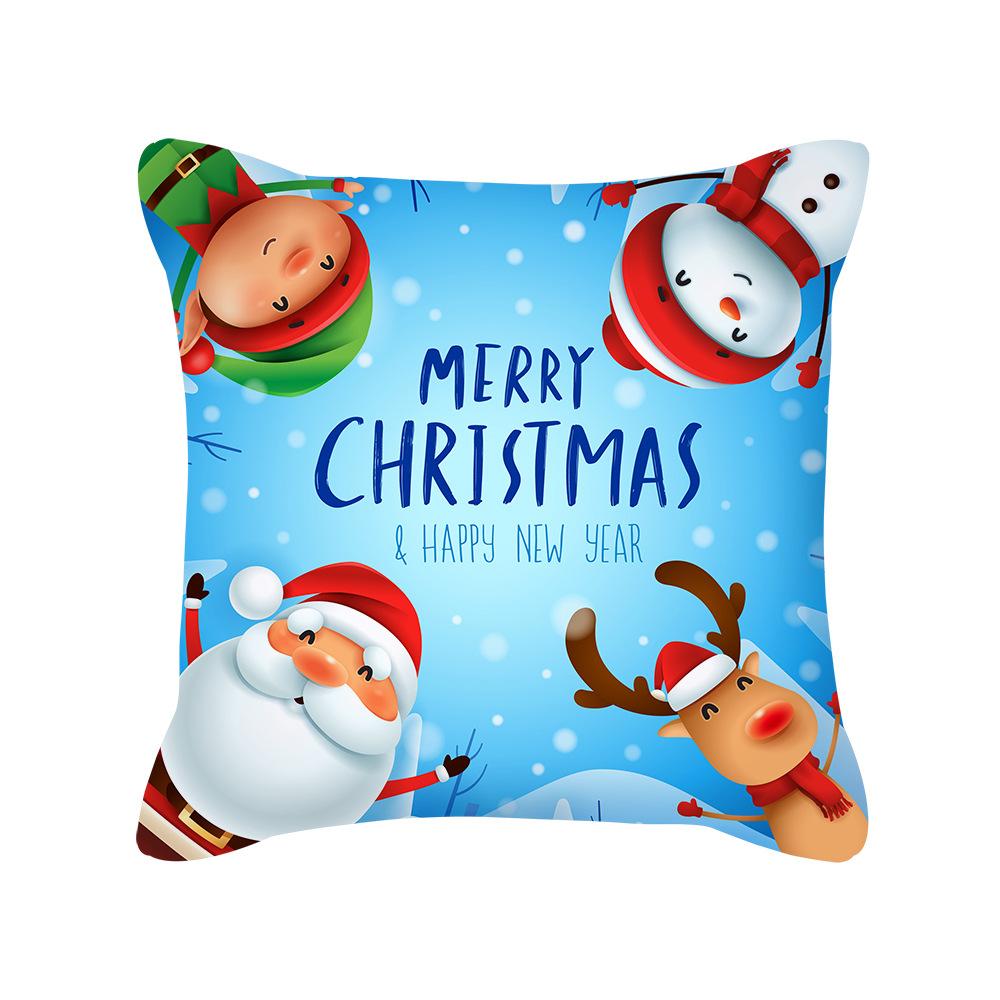 New Cartoon Christmas Pillow Cover Holiday Gift Square Cushion Cover Cushion Cover Pillow Cover