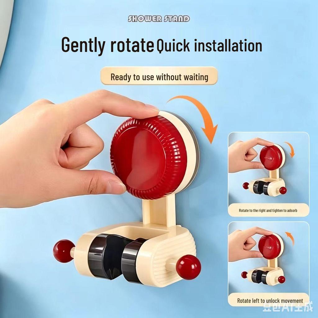 No-Drill Rotating Shower Head Holder with Suction Cup