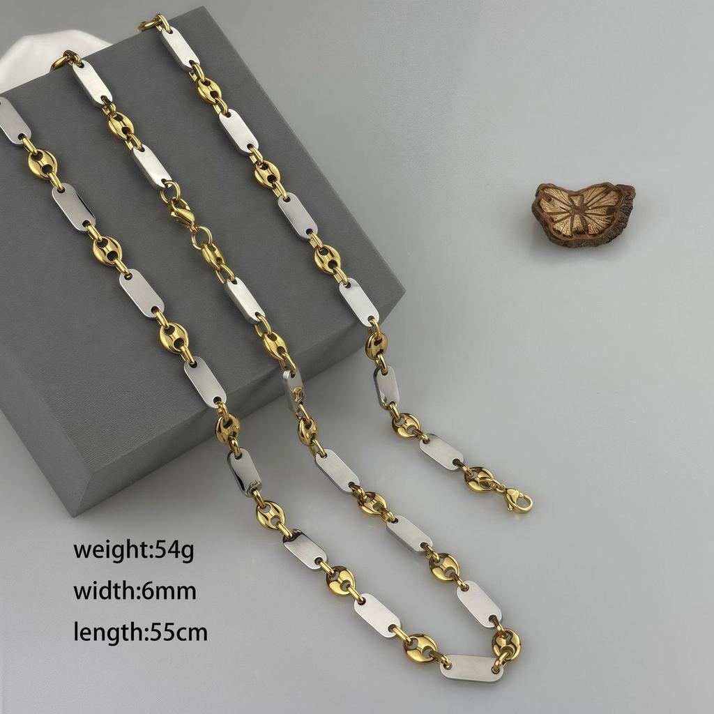 Handmade Emperor Chain Fashion Necklace - Large Hole Smooth Stainless Steel