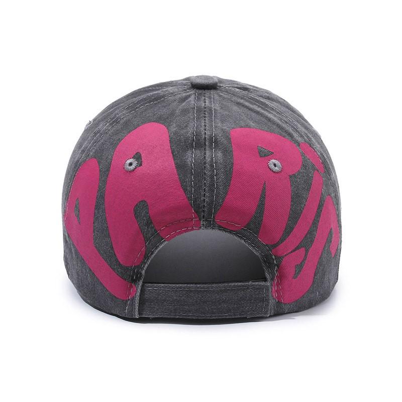 Hat Old Washed Ripped Female Cap Double B Printed Letter Visor Men's Baseball Cap