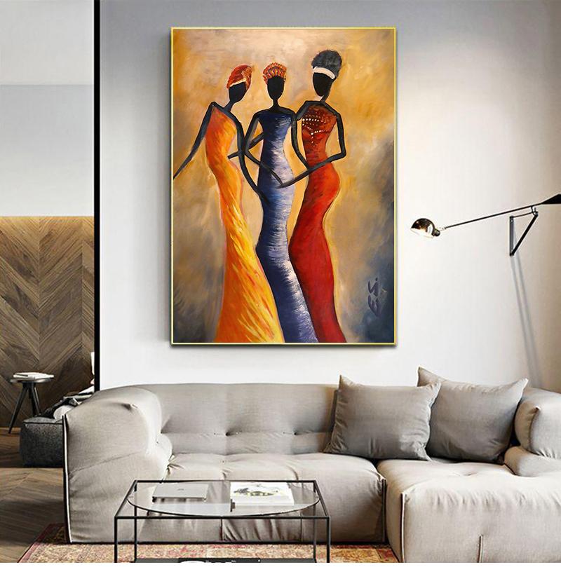 

Винтажный портрет африканской женщины, картина маслом на холсте, постеры и принты, скандинавское искусство, настенная картина для декора гостиной, без рамки