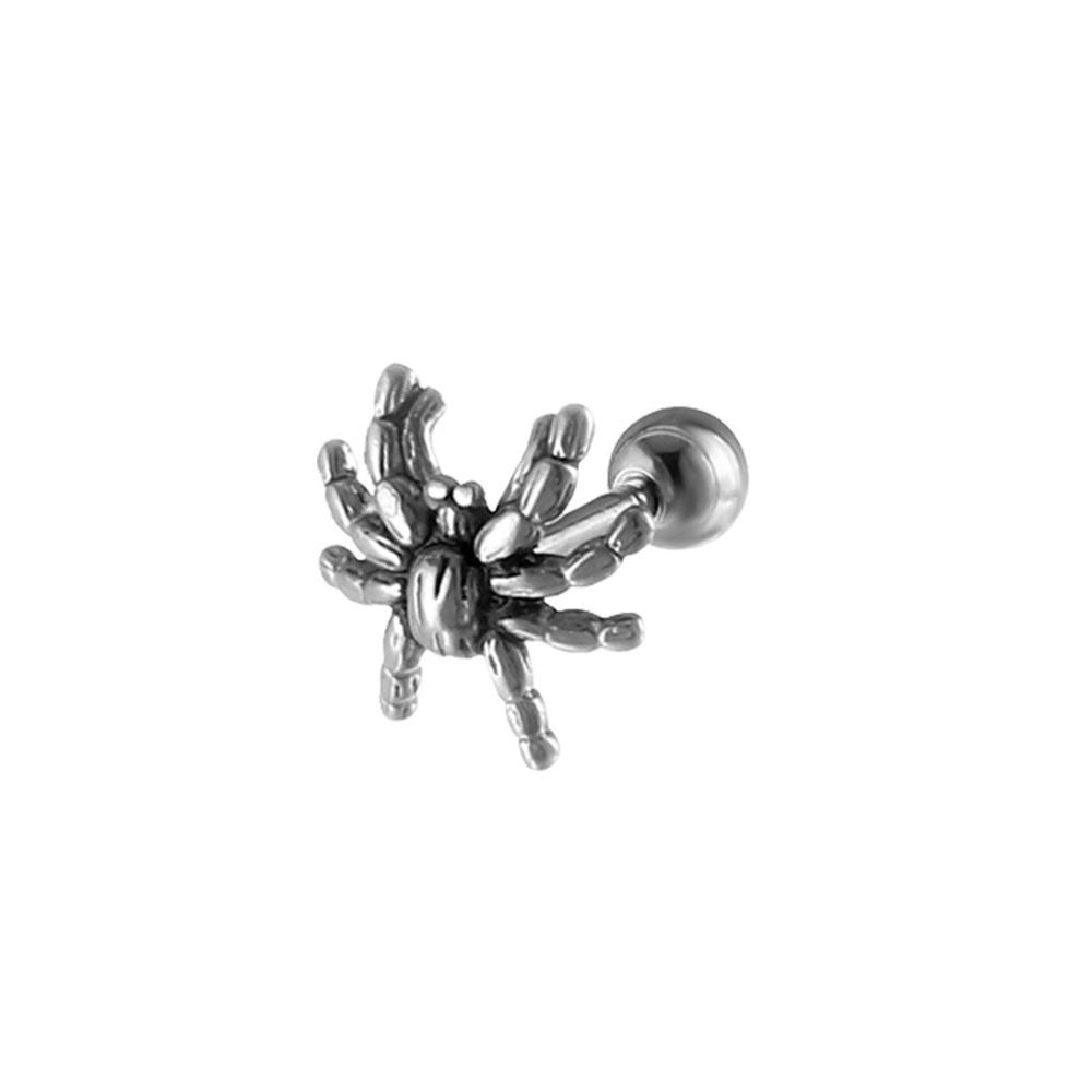 Stainless Steel Punk Rock Earrings Spider Shape Stud Design Gothic Earrings Punk Rock Design Gothic Style Spider Stud Earrings