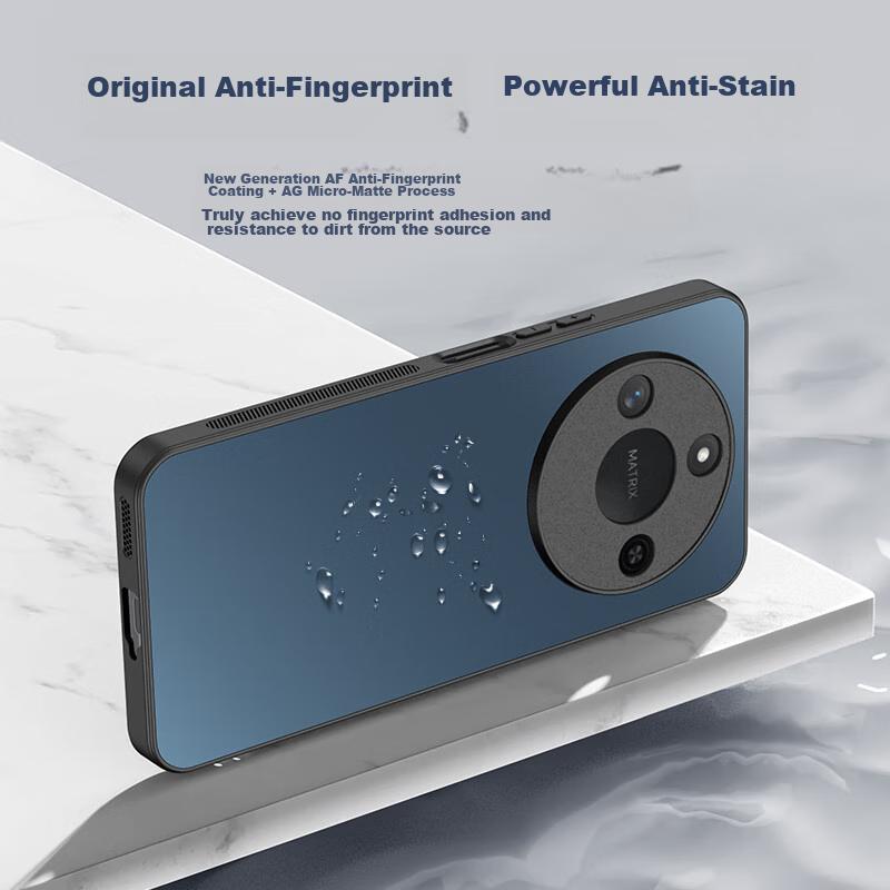 Phone Case for Honor X60, Honor X60 Protective Cover, Frosted Full Coverage Ultra-Thin Shockproof Anti-Fingerprint Personalized - Graphite Black