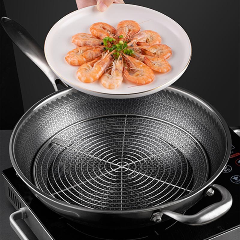 Thicken Round Stainless Steel Steaming Rack Steamer Grid for Dumplings Food Water-Insulated Shelf Kitchen Cooking Accessories