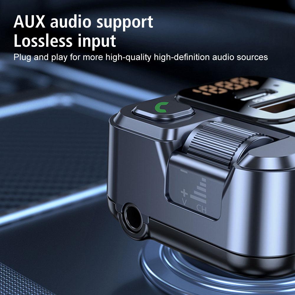 PD USB-C Fast Charger 30W Handsfree Car MP3 Stereo Music Player Car Bluetooth Receiver Bluetooth 5.1 FM Transmitter 3.5mm Aux