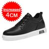 New Men Fashion Elevator Shoes Premium Leather Invisible Height Increase 6/8/10CM White Sneakers Cortex Heightening Casual Shoes