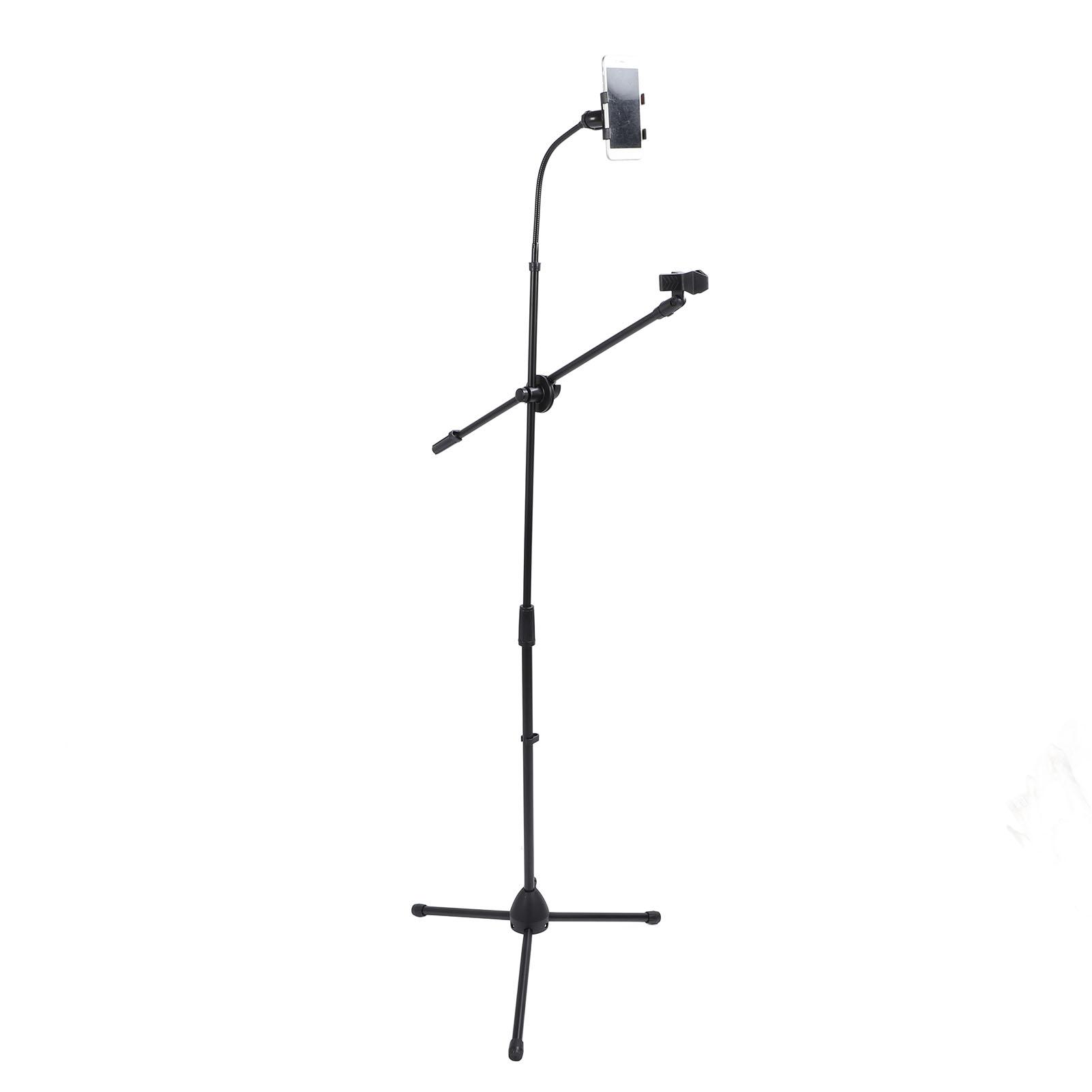 

Напольная микрофонная стойка с регулируемой высотой, устойчивая, многофункциональная, портативная, с микрофонной штангой