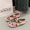 Cute Pink Cartoon Platform Mary Shoes Women's Spring New Single Shoes Velcro One Pedal College Style Flats